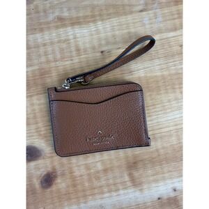 Kate Spade Leila Wristlet Warm Gingerbread Brown Small Leather Card Holder